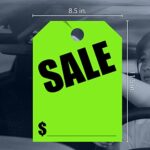 Versa Tags Sale Mirror Hang Tags- Sale Tags – Pack of 50 Sale Car Hang Tag- 8.5″ X 11.5″ Car Rear View Mirror Hang Tag Perfect Auto Dealership Supplies Neon Green Color