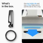Spigen Life Metal Fit Titanium Belt Loop Key Ring Clip Holder, Car Keychain Key Clip for Belt, Bottle Opener Key Chain Ring for Men and Women – Black
