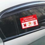 Delivery In Progress Sigh For Delivery Driver Temporary Parking 6×9 Inch PVC Delivery Tips Delivery Driver Sign 2 Pack Red Delivery Driver Car Sign PVC Panel Sign With Suction Cup