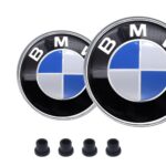 2pcs Replacement for Hood Trunk Emblems 83mm & 72mm with 4 Grommets, Fits All Models X3 X5 X6 3 4 5 6 7 8 Series 325i 328i E46 E30 E36 E34 E38 E39 E60 E65?Blue?