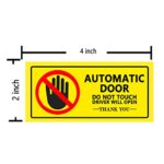 Top label Caution – Automatic Door Window Sign Stickers for Van,Taxi,Ride Vehile,4×2 Inch,15 Pcs Per Pack Yellow