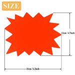 SnowTing 80 PCS Fluorescent Signs Blank Burst Starburst Neon Card Paper Price Labels for Retail Store Car Sale Office Arts and DIY Crafts 8 Bright Color Display Tags with Marker Pen 4?x 6?