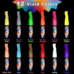 FansArriche Window Markers – 15mm Jumbo – 12 Pack of Neon Chalk Pens – Liquid Chalk Bright Car Markers, Chalkboard Markers for Windows, Blackboard, Glass, Signs, 3-in-1 nib