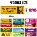 BkeeCten 12pcs Funny Car Magnet, Prank Magnetic Bumper Decals for Adult Waterproof Car Hilarious Bumper Sticker Reusable Joke Funny Bumper Warming Sign for Car Truck Vehicle