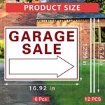 Garage Sale Sign, 17″ x 13″ Garage Sale Signs with Stakes, 6 Pcs DIY Custom Outdoor Sigs with Stakes, Ideal For Blank Yard Sale Signs for Garage, Road, Yard or Cars, Trucks, Vehicle