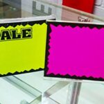 5.4″ x 6.9″ SALE Rectangular Fluorescent Burst Neon Retail Sign Cards – Multi-pack – 100 Total Cards