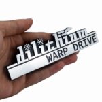 Pair Set Dilithium Warp Drive Emblem 3D Badge Fit for Universal Vehicle,Truck,RV,SUV,Door Decoration (Silver Black)