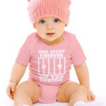Reaxion Funny Cute Baby Boy Girl Handmade Bodysuits – Just Spent 9 Months On The Inside (6 Months, Orange)