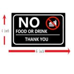 YOUOK No Food Or Drink Allowed Labels Stickers, 4×6 Inch Self Adhensive No Outside Food or Drink Stickers Warning Labels for Indoor Outdoor Window Door Business Retail Store,Pack of 6, YOUOK0331