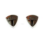 Teri’s Boutique Tesla Logo Car Brand Silver Tone Black Point Men’s Jewelry Cufflinks w/Gift Box