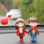 fvituve Cute Couple Car Dashboard Ornaments, Cartoon Couples Figures Balloon Ornaments, Collectible Dolls Figurines Decoration, Auto Interior Dashboard Accessories, Girls Gifts