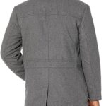 London Fog Men’s Amity 34″ Wool Blend Car Coat with Scarf, Med Grey, Large