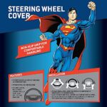 Superman Car Steering Wheel Cover – Steering Wheel Cover with Officially Licensed Warner Brothers Graphics, Great Automotive Accessory Gift Idea for Fans