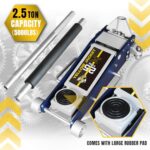 YELLOW JACKET Floor Jack 2.5 Ton Hydraulic Low Profile Aluminum and Steel Racing Car Jack with Fast Liftiing Dual Pump, 5,000 lb Capacity