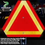 POSEAGLE Slow Moving Vehicle Bracket with Slow Moving Vehicle Sign for Golf Cart, Club Cars, Tractors, and any Utility Vehicles(1x Aluminium Slow Moving Vehicle Triangle+ 1x Sign Mounting Brackets)