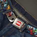 Buckle-Down Seatbelt Belt – Marvel Universe Heroes & Villains Portrait – 1.5″ Wide – 32-52 Inches in Length