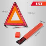 DASBET Emergency Warning Triangles | Roadside Safety Triangle, 3 Pack Foldable Warning Reflective Triangle with Case for Vehicles Breakdown
