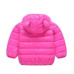 Winter Down Coats for Kids Baby Boys Girls Light Puffer Padded Jacket Bear Hoods Infant Outerwear Rose Red