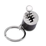Toy Keychain Gear Shifter Keychain, Auto Part Model, Mini Keychain Keychain Gadgets, Polished Metal Collectible Key Chain Gift for Your Car Keys for Bags/Cellphones(8.00*7.00*3.00cm-black)