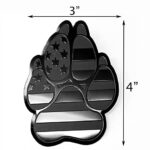 eVerHITCH American Metal Flag Dog Paw K9 Unit Auto Fender Emblem for Cars Trucks (3″x4″, Black)