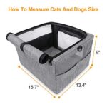 BEELIKE Collapsible Dog Travel Car Seat Top Cover Dog Car Carrier with Reinforce Metal Frame Construction Cage Safer Seatbelt Vehichels Bags for Small Medium Puppy Cat up to 15 lbs