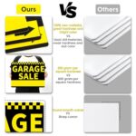 Garage Sale Sign, 17 x 12.5 Inches Double Sided Garage Sale Signs with Metal Stakes and Metallic Balloons, Corrugated Garage Sale Sign with Directional Arrows, Weather Resistant, 3 Pack (Yellow)