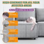 Cat Scratch Furniture Protector – 12 Pack Couch Protector for Cats – Cat Scratch Deterrent Tape for Furniture – Cat Scratchers for Indoor Cats – Clear Cat Scratch Deterrent (12P+52 Pins)