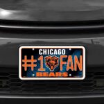 Rico Industries NFL #1 Fan Metal License Plate Tag, Chicago Bears