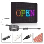 Leadleds 5V USB Flexible LED Sign Bluetooth App Programmable Scrolling Message LED Matrix Panel DiY Text Pattern Animation for Store Bar Party Car