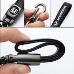 Amgrows for Honda Car Keychain, Leather Key Chain Compatible with Honda Accord Civic CR-V CRV Pilot EX EX-L Touring Fit Odyssey,Unisex Auto Keyring, 2PCS