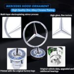 Car Emblem for Hood Ornament Star Emblem Badge Alloy Plated Hood Replacement Accessories Fit for W124 W210 E-Class W202 W203 C Class W204 C Class W220 S Class 1994-2007