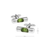 3D Spirit Level Cufflinks Tools Cuff Links Engineer (Green)