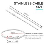 CooBigo 25 Pack Stainless Steel Loops 2mm Coated Wire Keychain Cable Large Key Rings 6 inch Car Key Chain for Women, Luggage Tags, Key Tags, Keyrings, Kitchen Utensils – Silver