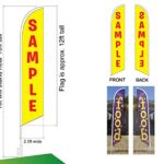Auto Repair Advertising Feather Banner Swooper Flag Sign with Flag Pole Kit and Ground Stake, Red Yellow