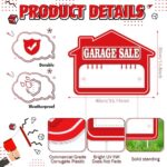 Thyle 12 Pack Garage Sale Signs with Stakes 16” x 12” High Visibility Sale Sign Protection Against Wind, Rain and Snow Weatherproof for Garage House Business or Personal Use(Red, White)