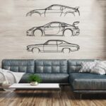 Metal Custom Car Silhouette Wall Art, Your Own Car Personalized Wall Decor, Car Lovers, Automobile Decor, Car Art, Car Silhouette Garage Wall Sign, Racing Automobile Decor (Black, 16″ / 40 cm)