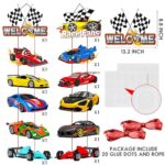 Race Car Party Banners Race Fan Welcome Door Sign Car Racing Birthday Party Decoration Racing Car Cutout Banner for Racing Themed Baby Shower Supplies