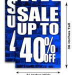 Sale Up to 40 Percent Off (24″ X 36″) Vinyl Decal Only (Pack of 2) |Sign|Sticker|Poster