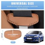 Augeny 2PCS Seat Belt Buckle Cover, Anti-Scratch Leather Car Seat Belt Silencer Clip Holster, Auto Seat Belt Buckle Protector, Universal Interior Decor Accessories for Most Vehicles (Beige)