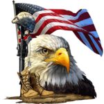 Salute Our Flag American Bald Eagle Decal | Waterproof Permanent Collectible Patriotic American Flag Car Motorcycle Bicycle Skateboard Laptop Luggage Bumper Vinyl Decal | Size: 4” | 10 Packs