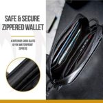 OneTigris Front Pocket Wallet with Zippers Small Coin Purse Tactical Wallet Nylon Minimalist Wallet for Men Women, Black
