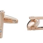 Cuff-Daddy Rose Gold Cufflinks Set with Presentation Gift Box with White Mother of Pearl for Groom Gifting Rose Gold Cufflinks for Men Storage Travel Box Set Mens Wedding Cufflinks Gifts Sets
