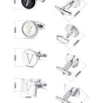 LOYALLOOK 4Pairs Initial A Men’s Initial Letter Shirts Cufflinks Engraved Shirt Cufflink Alphabet Set Fashion Dazzle Tuxedo Cufflinks Business Wedding Father’s DayGift