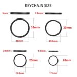 40 Pack Black Key Ring Keychain Assorted in 4 Sizes Metal Round Split Key Chains Rings for Home Car Dog Tag Office Lanyards Keys Attachment