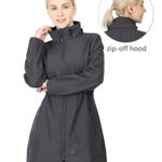 Outdoor Ventures Women’s Softshell Jacket with Removable Hood Fleece Lined Windbreaker Insulated Long Warm Rain Jacket