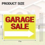 MTCode Garage Sale Sign, 17″*13″ Garage Sale Signs with Stakes, 5PCS Waterproof Garage Sale Kit, Double Sided Garage Sale Signs with Directional Arrows