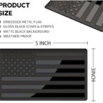 Embossed 3D Metal All Black American Flag Emblem Decal Stickers Matte Black 5″ x 3″ Patriotic USA US Flag Car Decals Bumper Stickers for Truck, Window, Motorcycle