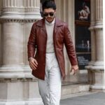 Decrum Mens Car Coat – Real Lambskin Leather Jacket For Man Winter Outerwear | [1500024] Super Tan, L