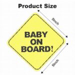 XGGYA Baby on Board Car Sticker,5″ X 5″ Yellow Clear Visible Car Sticker, Durable Vinyl Sticker, Safety Warning Sign?4PCS?