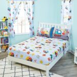 EVERYDAY KIDS Under Construction Twin Size Bed Sheet Set for Kids with Building Design of Bulldozers and Dump Trucks; Boys 3-piece Twin Size Sheets Set Includes Flat Sheet, Fitted Sheet and Pillowcase
